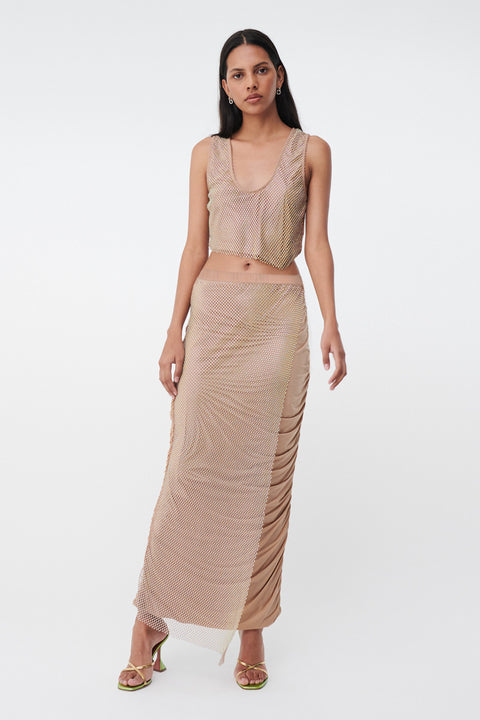 Dali Wrap Front Ruched Back Maxi Skirt