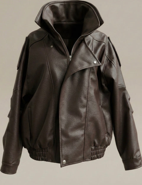 Anja Faux Leather Bomber