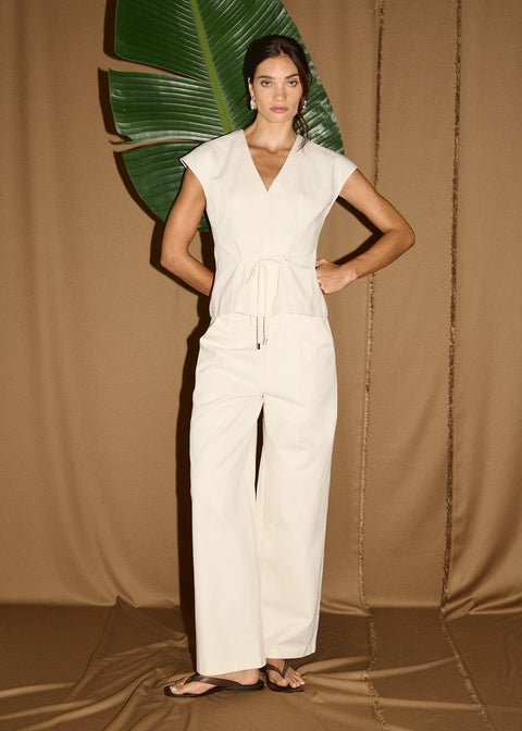Roselle Tie Front Top