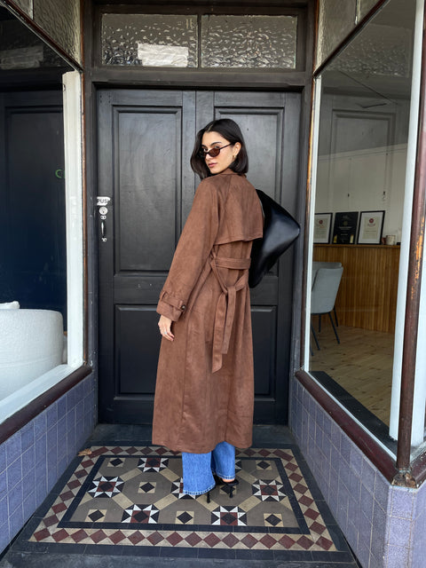 Todd Faux Suede Trench