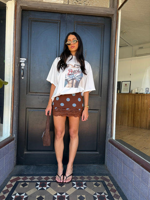 SARA LACE TRIM SKIRT