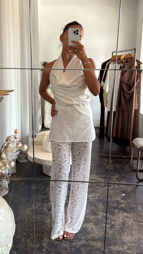 Aurelia Halter lace pant Set