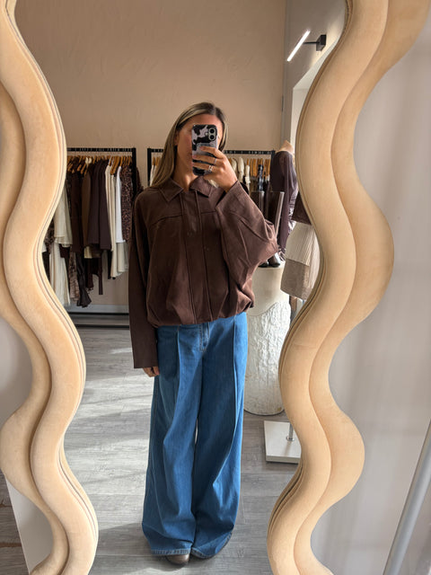 Luna Faux Suede Bomber Jacket