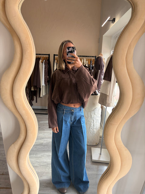Luna Faux Suede Bomber Jacket