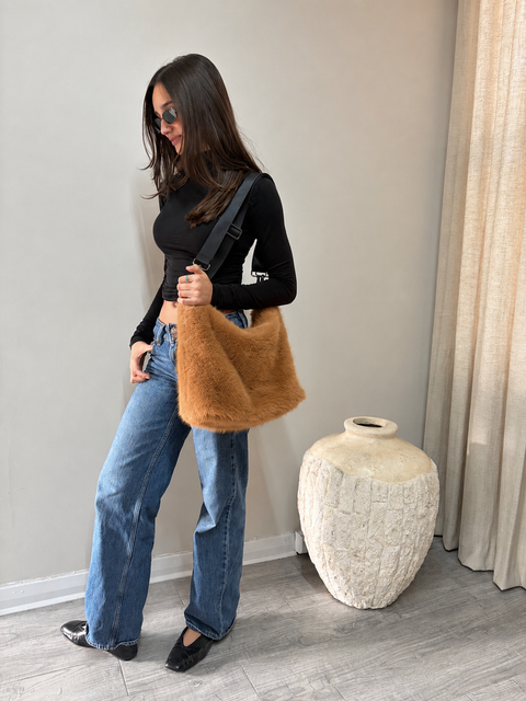 Slouch Faux Fur Bag