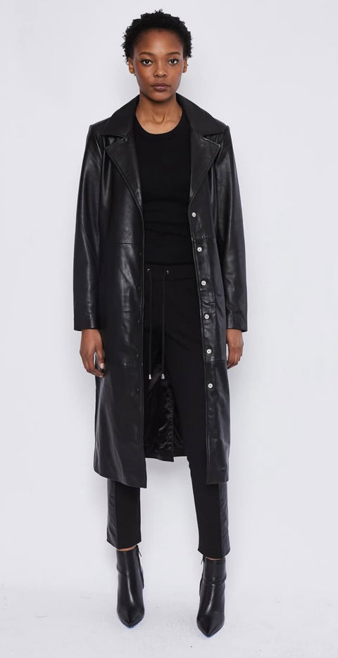 Erin Leather Trench