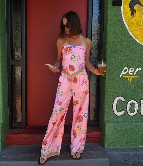 LA DOLCE VITA Scarf top and pant set