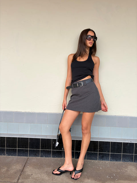 Capo Belted Mini Skirt