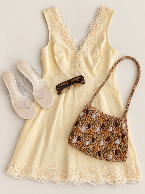Marbella Beaded Macrame Bag
