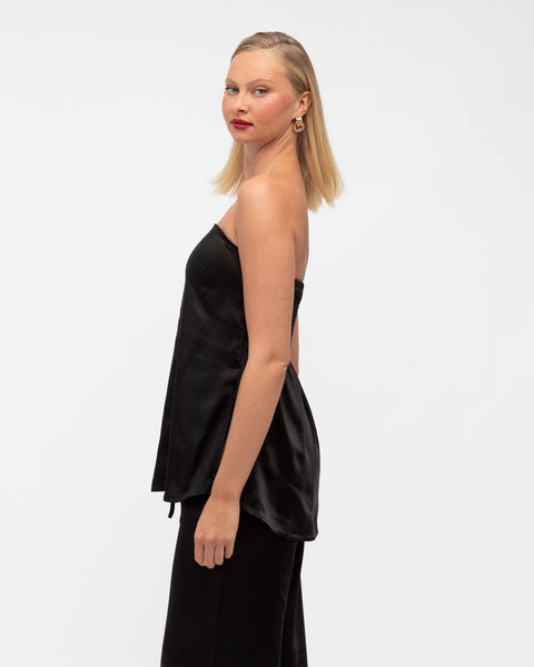 Sally Strapless Satin Top