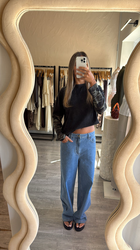 Sara Camo Long Sleeve Tee