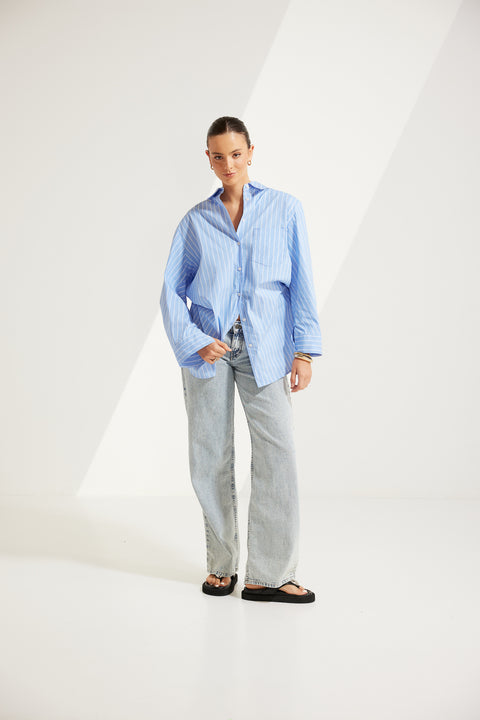 Ryann Striped Oversized Boyfriend Shirt