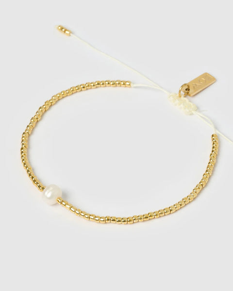 River Gold and Pearl Bracelet