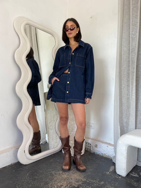 Ellie Indigo Denim Skirt