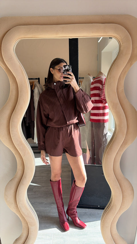 Clara Bomber Set Pinstripe