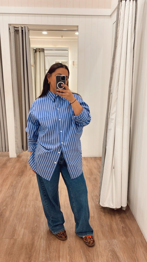 Ryann Striped Oversized Boyfriend Shirt