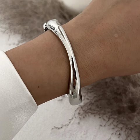 Haze Silver Cuff Bangle