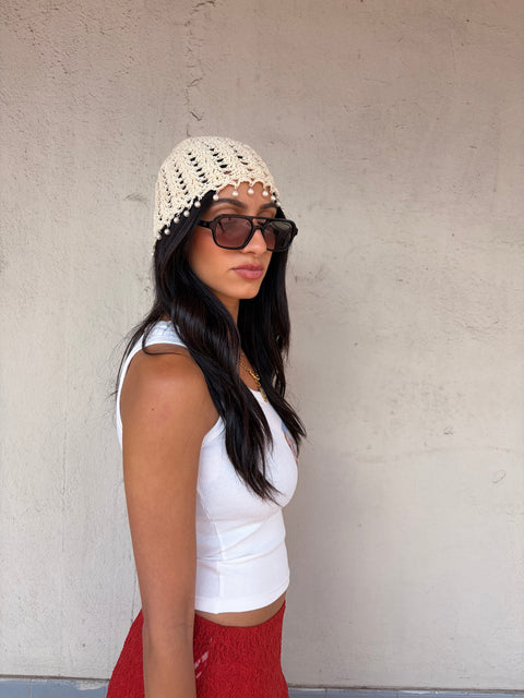 The Isla Crochet bonnet