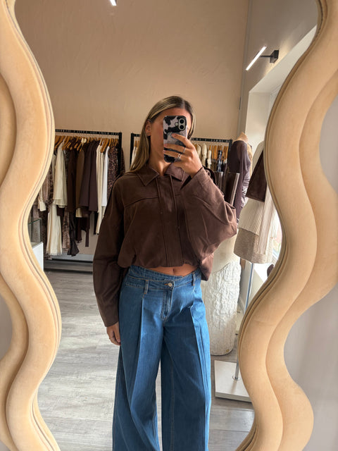 Luna Faux Suede Bomber Jacket