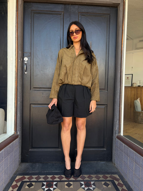 Hazel Faux Suede Bomber