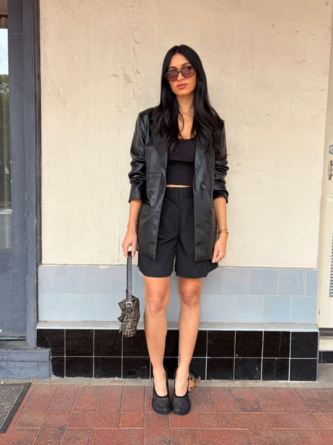 Hudson Faux Leather Blazer