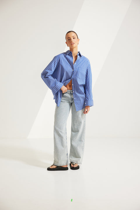 Ryann Striped Oversized Boyfriend Shirt