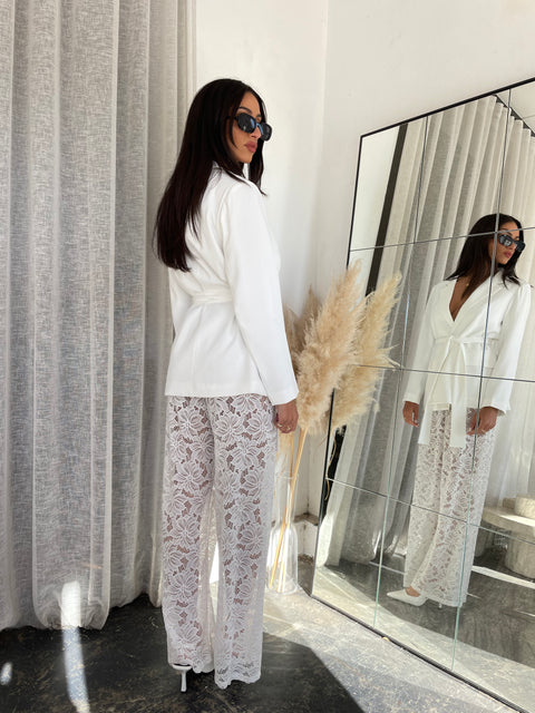 Lila Lace Pant & Blazer Set