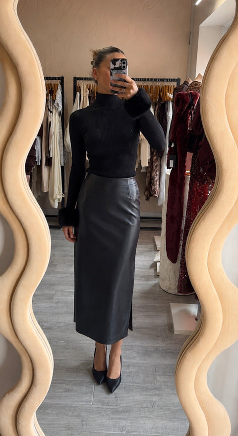 Noah Faux Leather Pencil Skirt