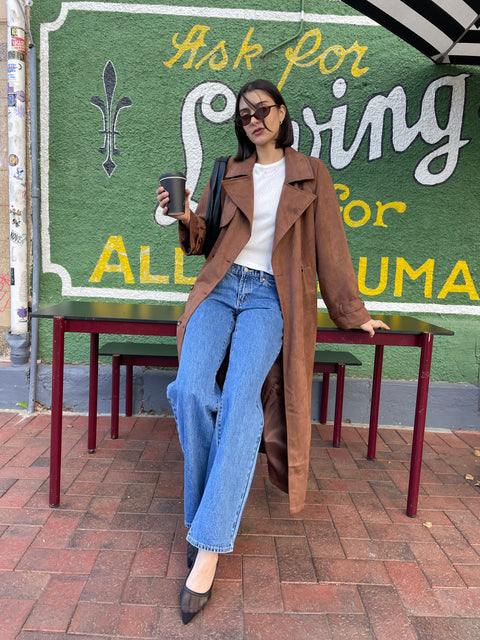 Todd Faux Suede Trench