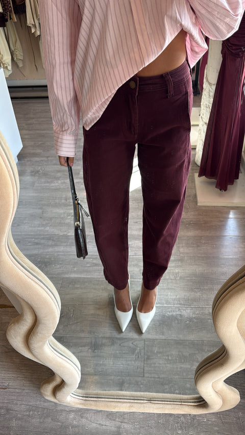 Riley Burgundy Jeans
