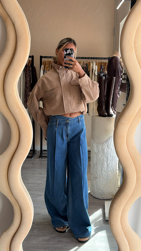 Bonnie Faux Suede Bomber Jacket