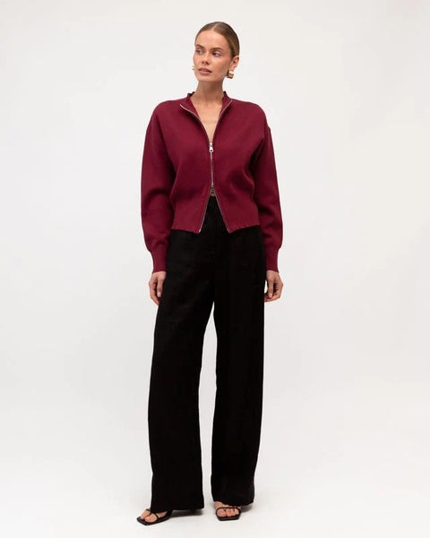 ZIP UP KNIT JACKET