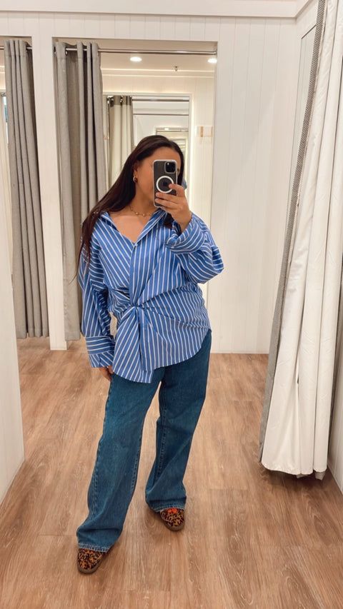 Ryann Striped Oversized Boyfriend Shirt