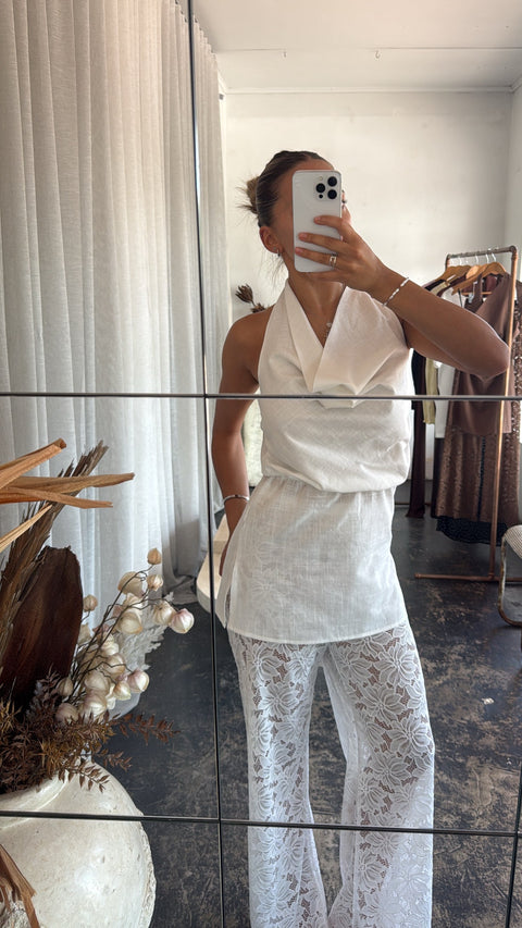 Aurelia Halter lace pant Set