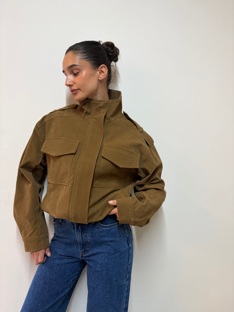 Nora Suede Bomber Jacket
