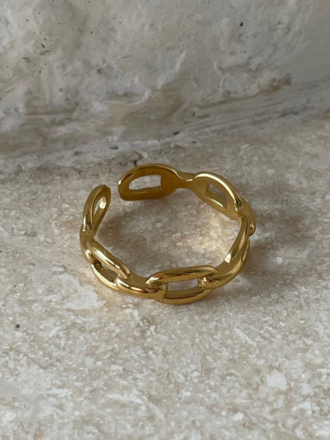 Gold Chain Loop Ring