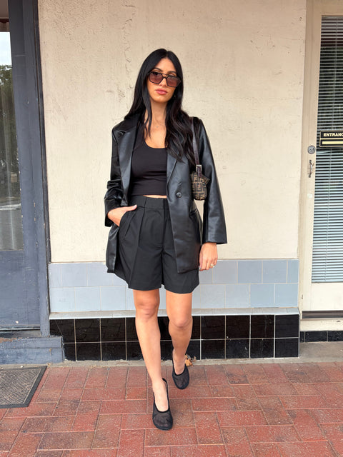 Hudson Faux Leather Blazer