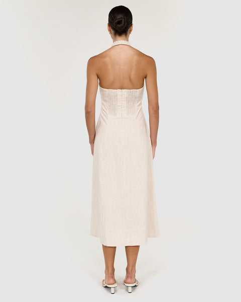 Neve Linen Halter Midi Dress