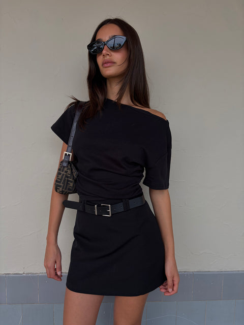 Capo Belted Mini Skirt