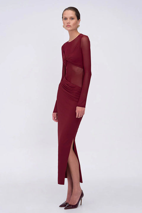 Auguste Long Sleeve Mesh Jersey Maxi Dress