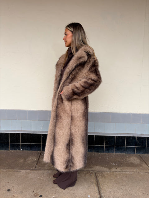 Arctic fox Faux brown Coat