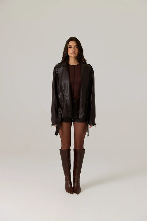 Berkley Vegan Leather Biker Jacket