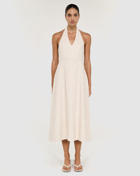 Neve Linen Halter Midi Dress
