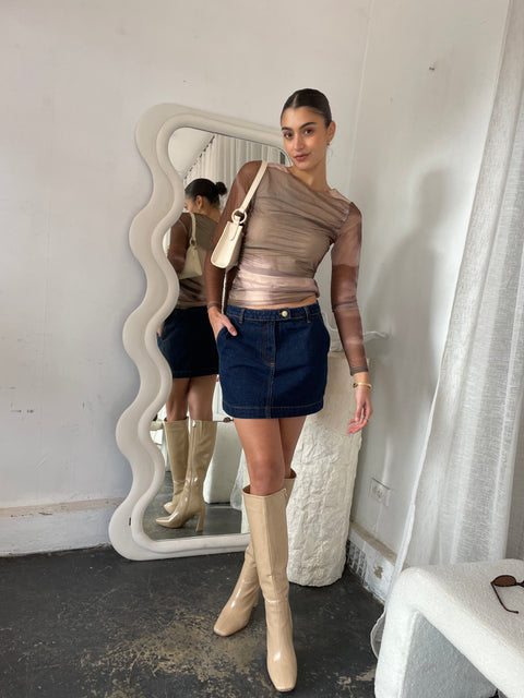 Ellie Indigo Denim Skirt