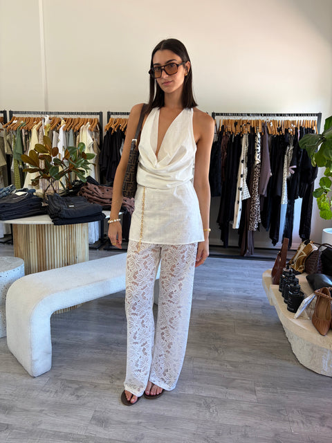 Aurelia Halter lace pant Set