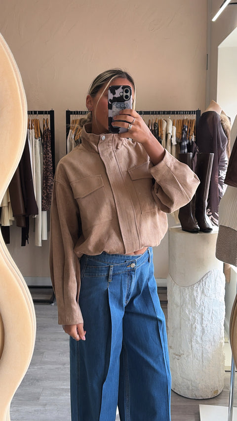 Bonnie Faux Suede Bomber Jacket