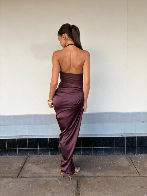 Isla Mesh Dress - Brown