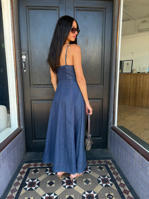 Gabrielle Denim Midi Dress (FINAL SALE)