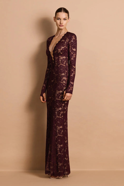 Delphine LS Lace Gown