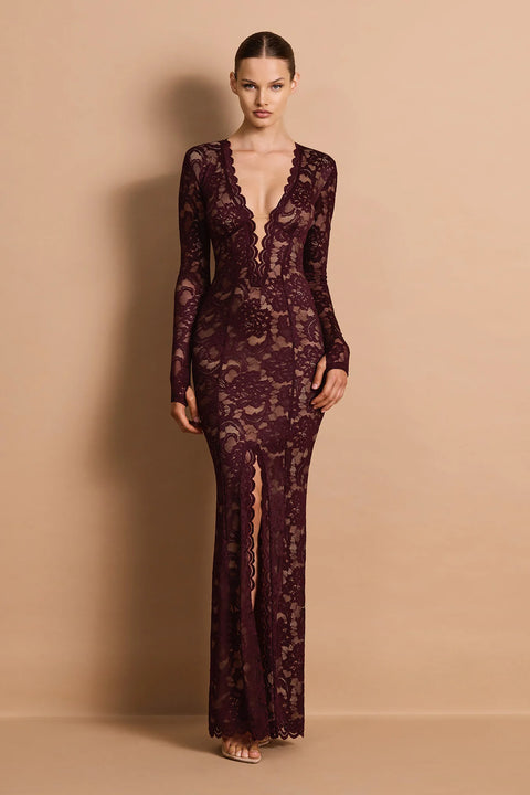 Delphine LS Lace Gown